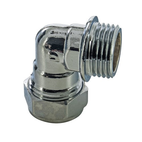 Chrome Compression Male Iron Bend x Copper Fitting