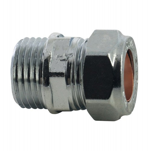 Chrome Compression Male Iron Straight x Copper Fitting